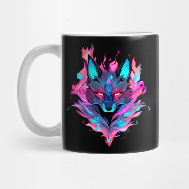 Fire fox, pink and blue by NemfisArt